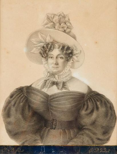 null Ecole FRANCAISE du XIXe siècle

Portrait de Madame Elisée de Villas et portrait...