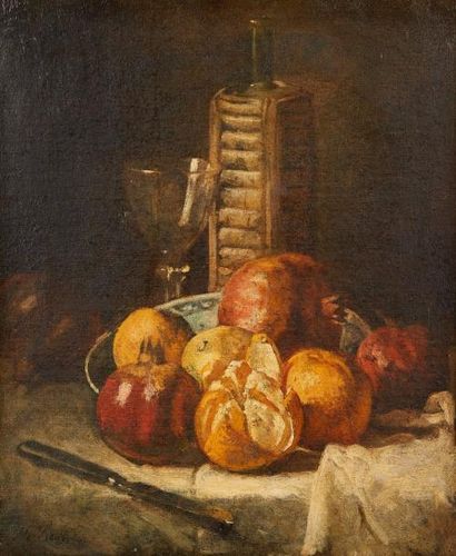 null Philippe ROUSSEAU (1816 - 1887)

Fruits sur un entablement

Toile signée en...