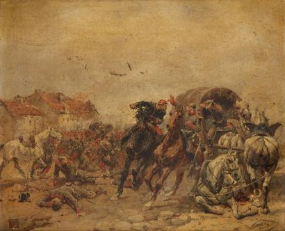 null Wilfrid Constant BEAUQUESNE (1847-1913)

L'attaque d'un convoi

Huile sur toile,...