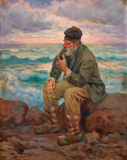 Edouard CREMIEUX (1856-1944).

Marin assis

Huile...