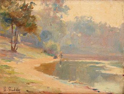 null Gaston Édouard GUÉDY (1874-1955)

L'étang de Meudon

Huile sur panneau, signé...