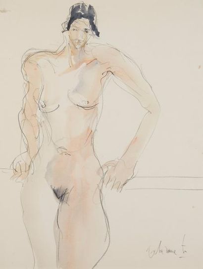 null Alfredo ECHAZARRETA (1945)

Femme nue adossée

Aquarelle et mine de plomb, signée...