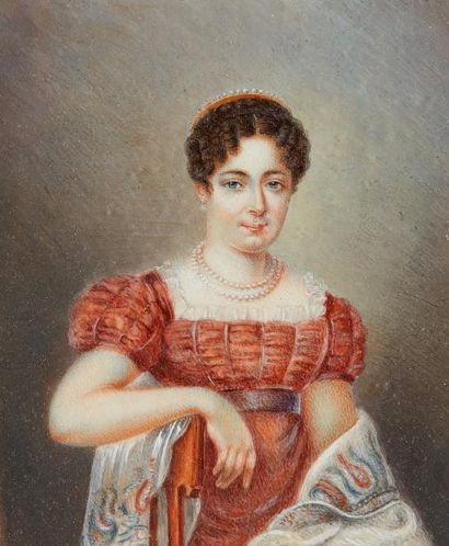 null École FRANCAISE du XIXe siècle

Portrait de dame au châle et portrait d'homme...