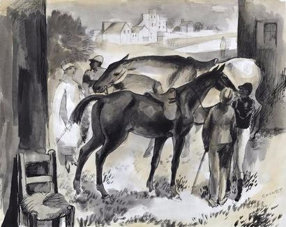 null Gérard COCHET (1888-1969)

Jockeys et purs sangs, ensemble de dessins préparatoires...