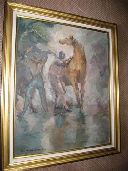 null Françoise LANDOWSKI (née en 1917)

Deux chevaux dans les écuries

Huile sur...