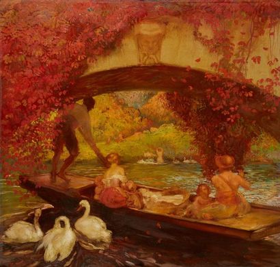 null Gaston de LA TOUCHE (1854-1913)

Promenade en barque sous le pont

Huile sur...