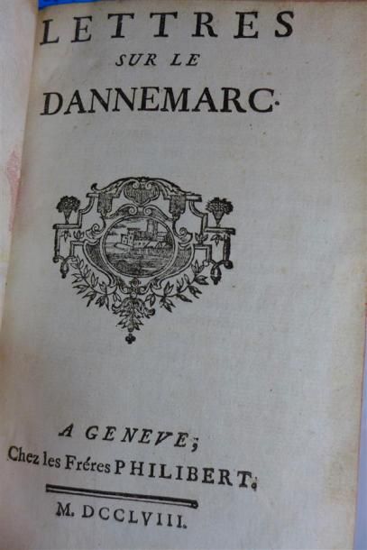 null [ ROGER ]: Lettres sur le Danemark. Genève, Philibert, 1758; in-12, veau marbré,...