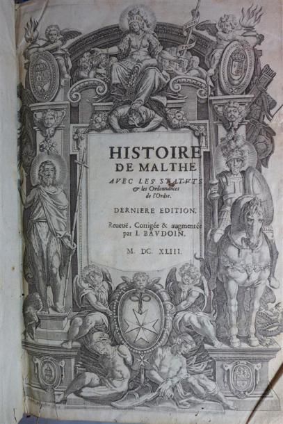null BAUDOIN : Histoire de Malthe ... Paris, J. D'Allin, 1643 ; deux parties en un...