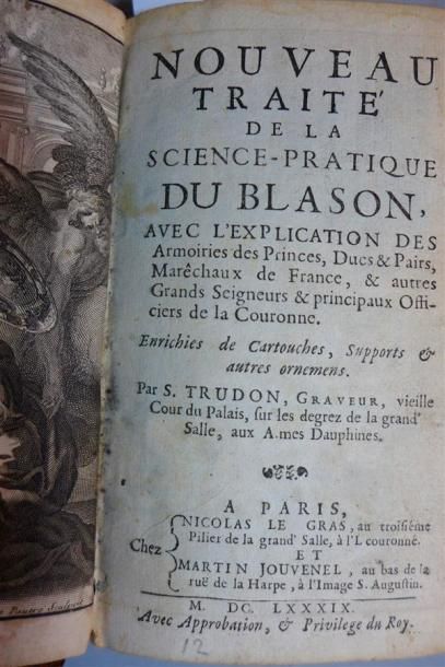 null - TRUDON : Nouveau Traité de la Science pratique du Blason. Paris, 1699 ; in-12...