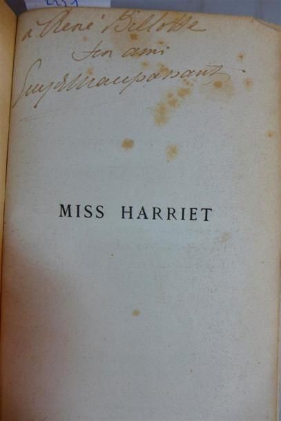 null MAUPASSANT: Miss Harriet. Paris, Victor-Havard, 1884 ; in-12, demi chag. rouge....