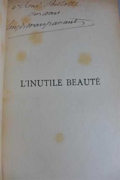 null MAUPASSANT: L'inutile beauté. Paris, Victor-Havard, 1890 ; in-12, demi chag....