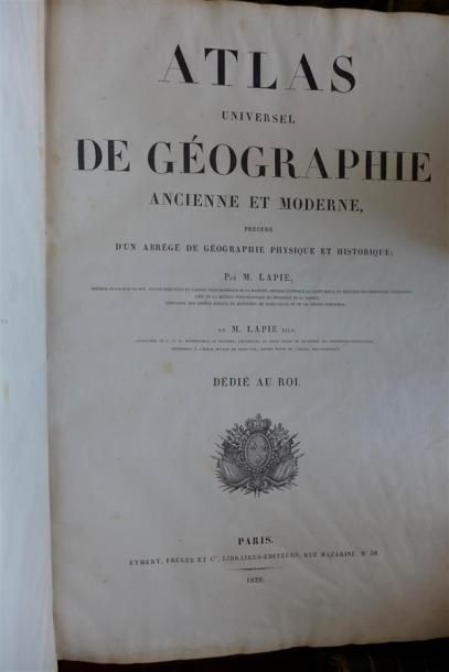 null Atlas : LAPIE : Atlas Universelle de géographies. Paris, EYMERY,1829 ; Grand...