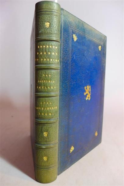 null SOULARY : Sonnets, Poèmes et Poésies. Lyon, Perrin, 1864 ; in-8° mar. bleu orné...