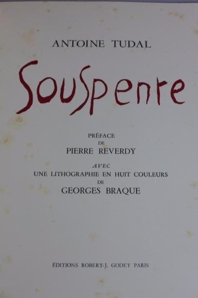 null ( BRAQUE ) Souspente pour Antoine Tudal avec une lithographie de Georges BRAQUE....