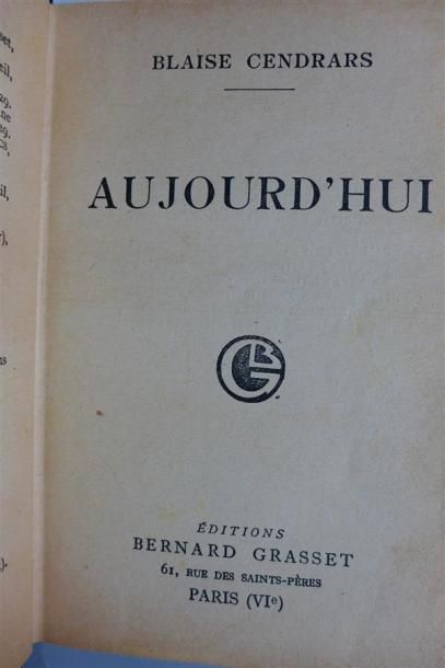null CENDRARS Blaise, Aujourd'hui. Paris, Grasset, 1931, in-12, demi reliure (accident...