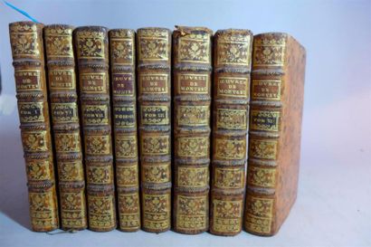 null MONTESQUIEU : Oeuvres. Londres, Nourse, 1769 ; 8 vol. in-12, veau blond jaspé...