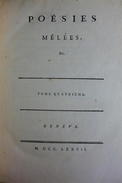 null VOLTAIRE, édition de Genève, 1768 ; 30 vol. in-4°, veau orné d'époque. Dos à...