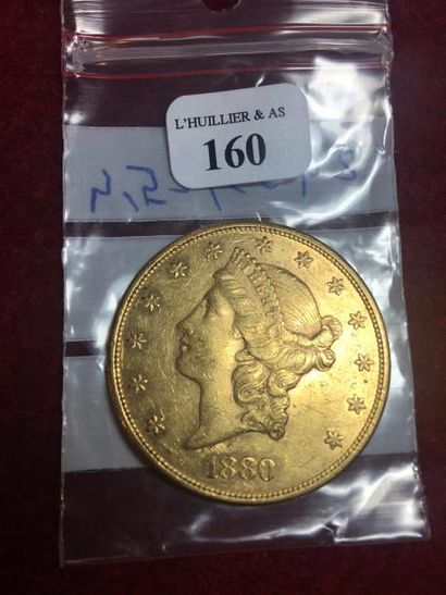 null U.S.A
Pièce d'or de 20 Dollars de (1880).