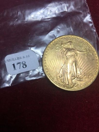 null U.S.A
Pièce d'or de 20 Dollars (1922).