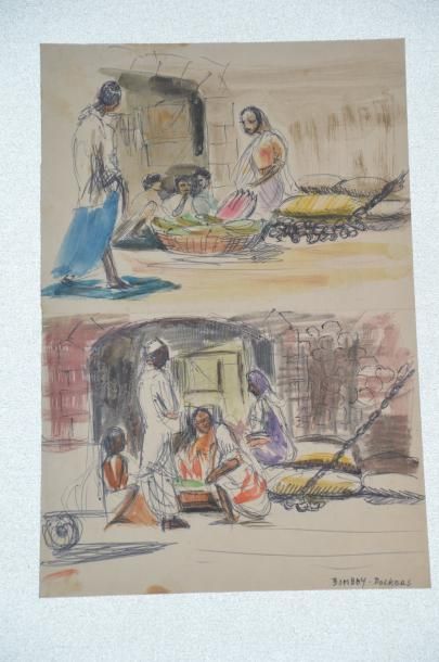 null Philippe DAUCHEZ (1900 - 1984)

3 dessins :
[BOMBAY] Marchands (deux croquis,...