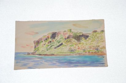 null Philippe DAUCHEZ (1900 - 1984)

[PACIFIQUE] Falaise

Aquarelle et feutre

18,7...