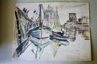 null Philippe DAUCHEZ (1900 - 1984)

2 dessins :
[LA ROCHELLE] Bassin, Bâteau à couple...