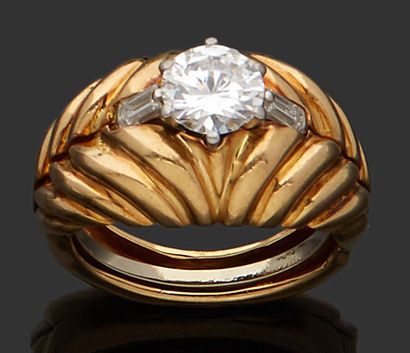 null BAGUE solitaire en or gris 18 k (750 millièmes) sertie d'un diamant de taille...