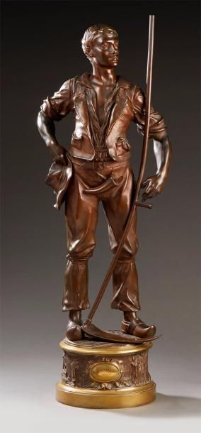 EDOUARD DROUOT (1859-1945) Moissonneur
Bronze à patine brune, signé sur la terrasse.
Hauteur:...