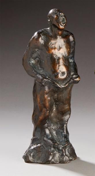 Béatrice ESCOFFIER (XXe siècle) Bronze représentant un homme criant.
Signé.
Hauteur:...