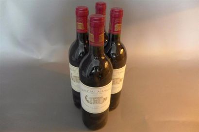 null 4 bouteilles du Château MARGAUX, 1er GCC 1989, Margaux (une étiquette légèrement...