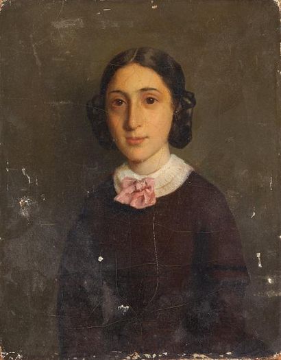 null Ecole FRANCAISE du XIXe siècle

Portrait de femme au noeud rose

Huile sur toile...