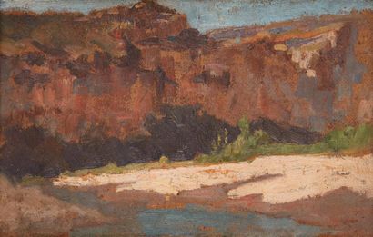 null Loys Joseph PRAT (1879-1934)

Falaises bords de rivière

Huile sur carton.

16...
