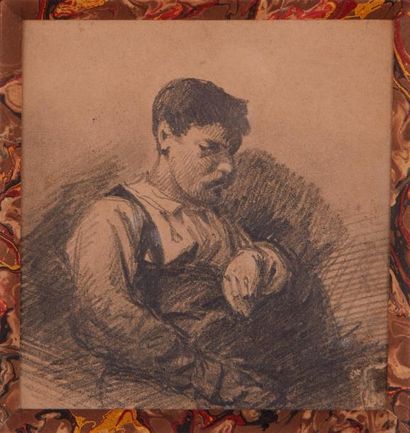 null Attribué à Charles JACQUES (1813-1894)

Portrait d'homme assis

Mine de plomb

11...