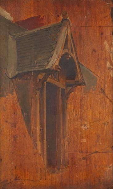 null Entourage d'Ernest MEISSONIER (1815-1891)à

Etude d'un toit

Huile sur panneau,...