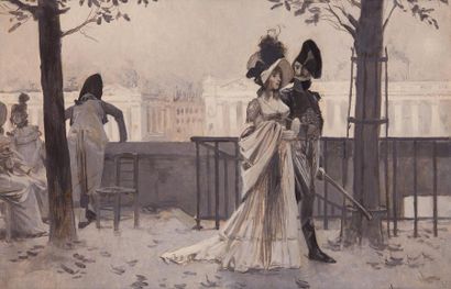 null François FLAMENG (1856-1923)

Scène galante dans les jardins des Tuileries

Huile...