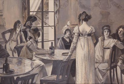 null François FLAMENG (1856-1923)

Scène d'intérieur au Palais Royal

Huile sur toile,...