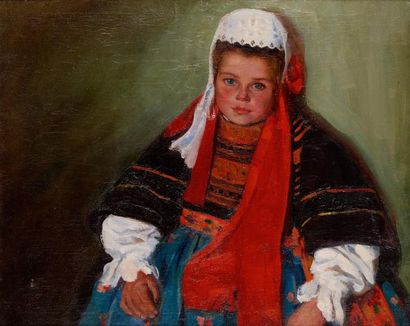 null Ecole Bretonne 

Portrait de jeune bretonne

Huile sur toile.

66 x 82 cm

(Enfoncement...