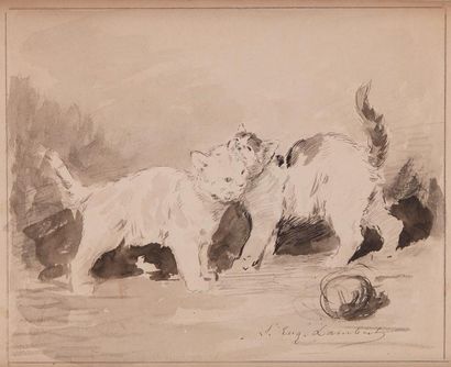 null Louis Eugène LAMBERT (1825-1900)

Les chats

Plume et lavis de bistre signé...