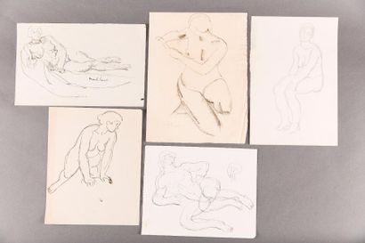 null Marcel LENOIR (1872-1931)

Nus féminins

Lot de cinq études sur papier, mine...