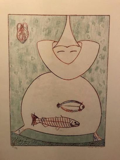 null Max ERNST (1891-1976)

Personnage aux poissons

Lithographie en couleur, signée...