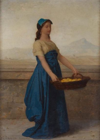 null Jean-Louis HAMON (1821-1874)

La marchande de citrons, Rome, 1864

Huile sur...