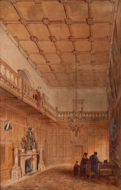null Ecole anglaise du XIXe siècle

Intérieur troubadour

Aquarelle (petites taches).

68...