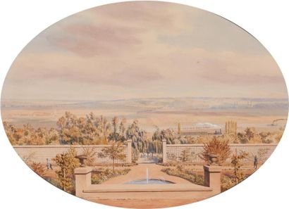 Théodore JUNG (1803-1865) Vue panoramique de la région de Saint-Germain en Laye
Aquarelle...