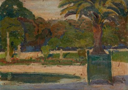 Henri Edmond CROSS (1856-1910) Palmier dans le Jardin du Luxembourg
Huile sur toile...