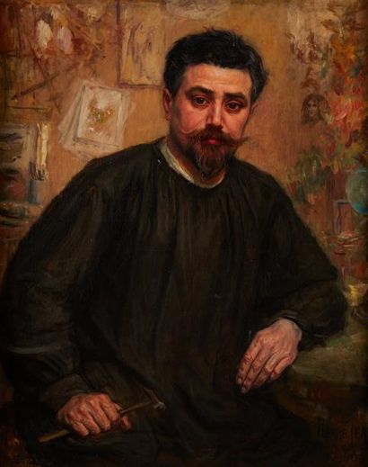 Pierre JEAN (XIX-XXe siècles) Portrait de J Guérin, joaillier à Marseille (selon...