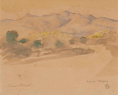 Paul BRET (1902-1956) Paysage provençal
Aquarelle et mine de plomb, signée en bas...