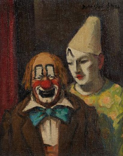 ANDRÉ FAU (1896-1982) Les deux clowns
Huile sur toile, signée en haut à droite.
41...
