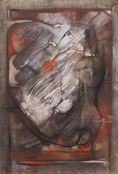 Georges OUDOT (1928-2004) Composition au nu
Pastel, signé en bas à gauche
54 x 37.5...
