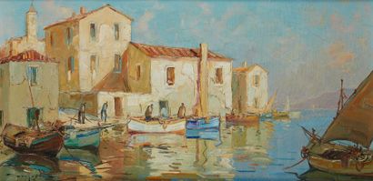 Elie BERNADAC (1913-1999) Port de Centuri, Corse
Huile sur toile, signée en bas à...