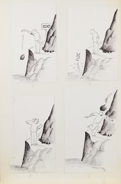 null Henri MOREZ (1922-2017)

Planche comprenant quatre vignettes (écho)

Encre noire,...
